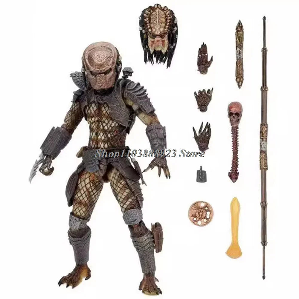 NECA Predator Ultimate Action Figure – Shaman, Elder, Armored & Jungle Hunter Snake Vision Alien Collectible Model Toy Gift