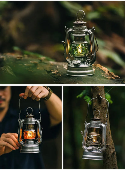 Thous Winds Memory Mini Oil Lamp – Portable Retro Camping Lantern for Hike, Picnic, and Backpacking
