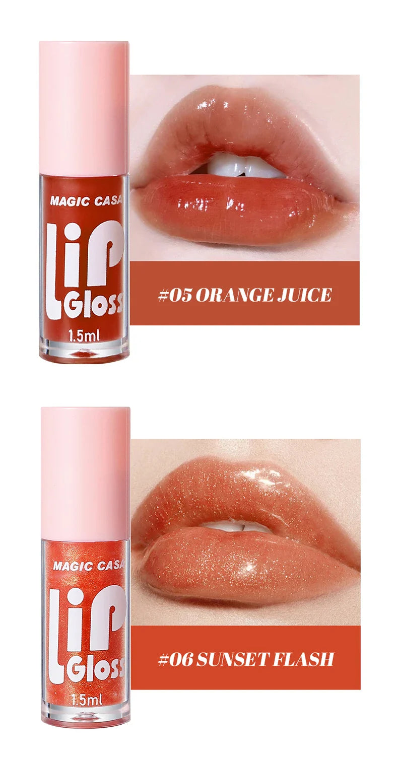 MAGIC CASA 6pcs Hydrating Jelly Lip Oil Set – Long-Lasting Moisturizing & Shimmering Liquid Lip Hydration