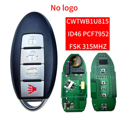 Jingxin CWTWB1U815 Smart Key & Board with 4BT 315MHz ID46-PCF7952 Chip – Compatible for Nissan Sunny, Teana, Sylphy, Sentra, Versa Car Key Shell
