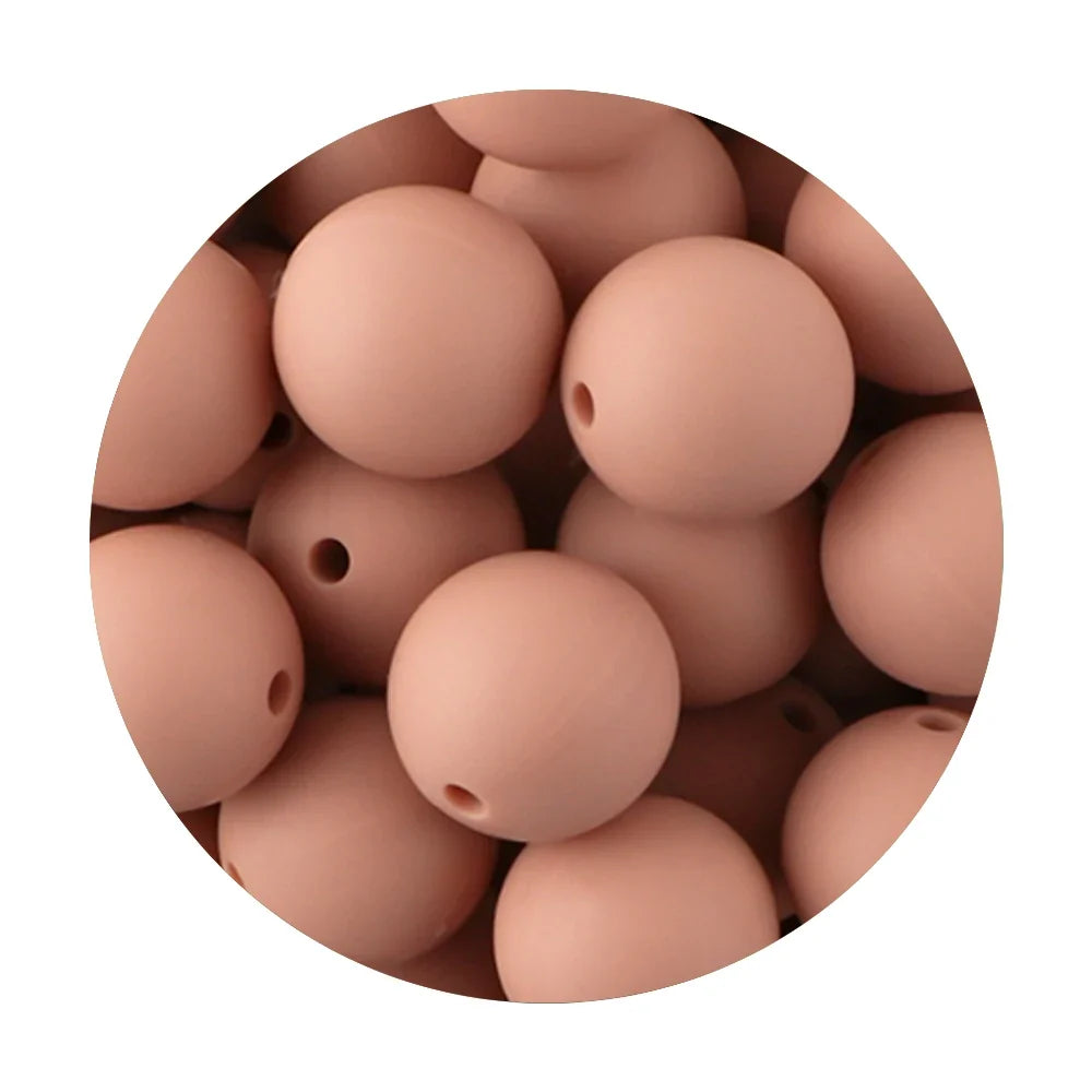 50Pcs Silicone Spacer Beads - 9/12/15mm Round Loose Beads for DIY Necklace Bracelet Jewelry Making