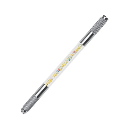 Manual Double-Ended Crystal Acrylic Microblading Pen – Permanent Makeup Eyebrow Tattoo Tool for Flat & Round Needles