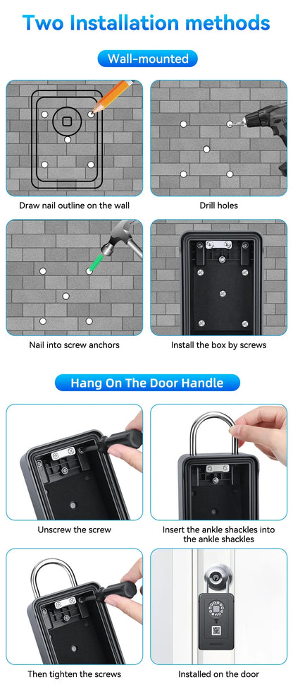 Camluxy Smart Key Box with Fingerprint & Digital Code Lock - Secure Storage with IC Card & Combination Unlock
