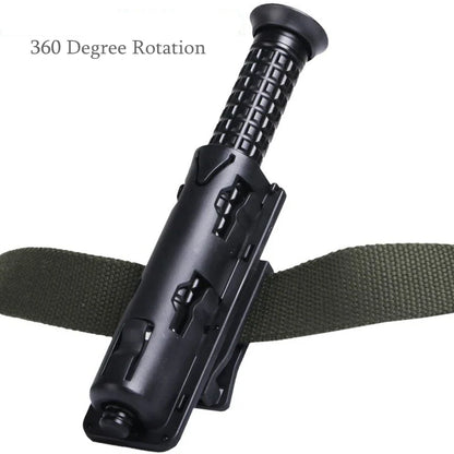 360 Degree Rotation Military Baton Holder Pouch - Expandable Tactical Police Case for Defense, Waist Carry