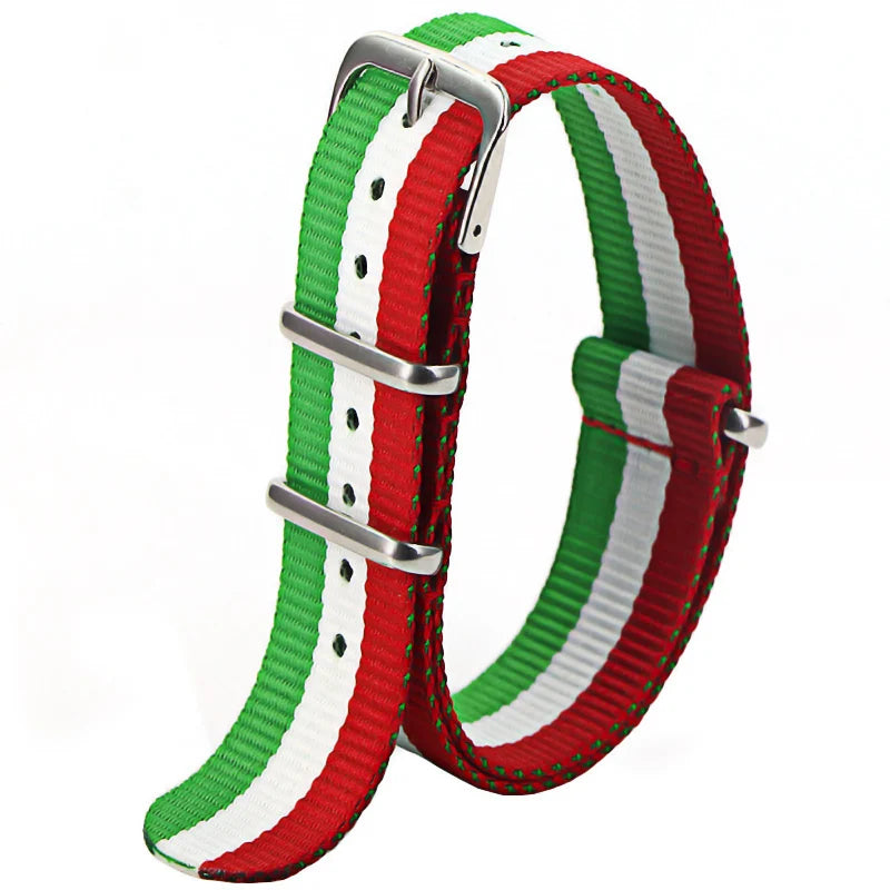 Nylon Watch Strap 16mm 18mm 20mm 22mm — Waterproof Army Sport Watch Band Replacement Belt