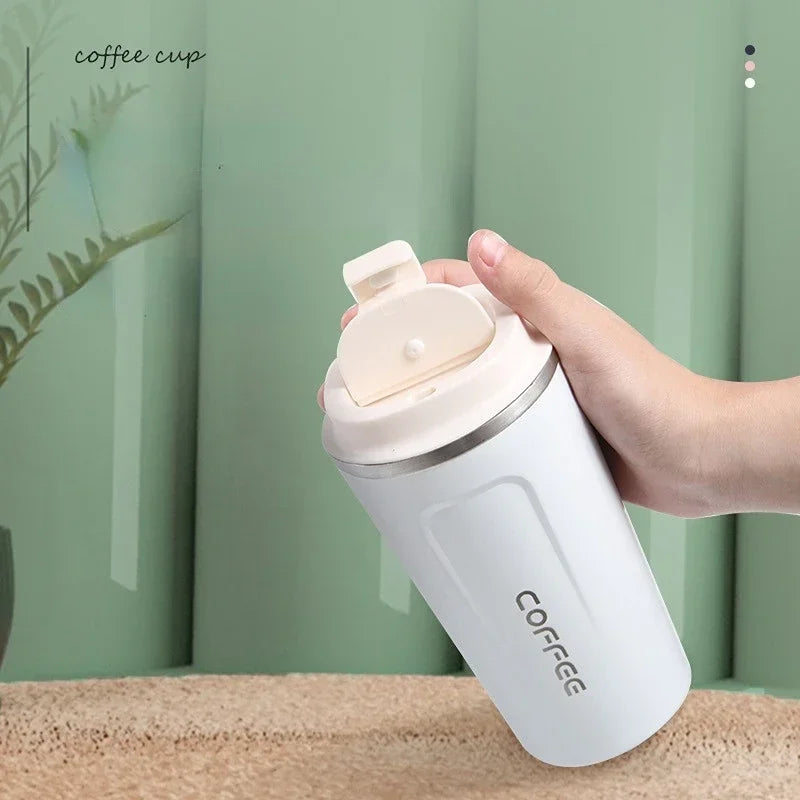 380/510ml Stainless Steel Coffee Cup - Travel Thermal Mug with Leak-Proof Design - Thermos Bottle for Tea and Coffee - Office Business Style