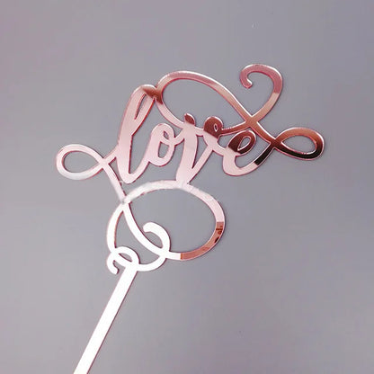 Big Red Love Cake Topper – Acrylic Wedding & Engagement Party Decoration, Valentine’s Day Love Cake Topper