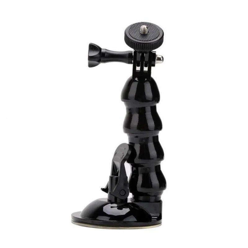 Suction Cup Car Mount with Tripod Adapter — Phone & GoPro Holder for Action Cameras