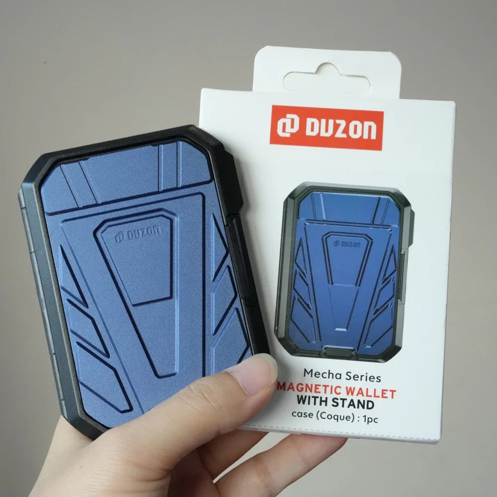 DUZON Armor Magnetic Wallet Case for iPhone 17 & 16 Pro Max - Detachable 3-Slot Card Holder with Adjustable Metal Kickstand
