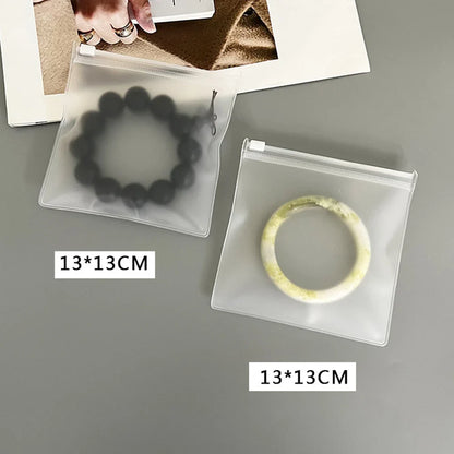 Personalized Transparent EVA Jewelry Zipper Bag – Frosted Plastic Storage Pouch for Ring, Earring, Necklace & Bracelet Packaging