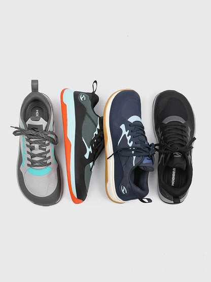 HOBIBEAR Unisex Walking Sneakers – Lace-Up Artificial Leather Hiking & Running Shoes for Men & Women