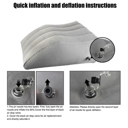 Inflatable Leg Wedge Pillow — Portable Knee Cushion for Travel, Camping & Sleeping, PVC Foot Elevation Pillow