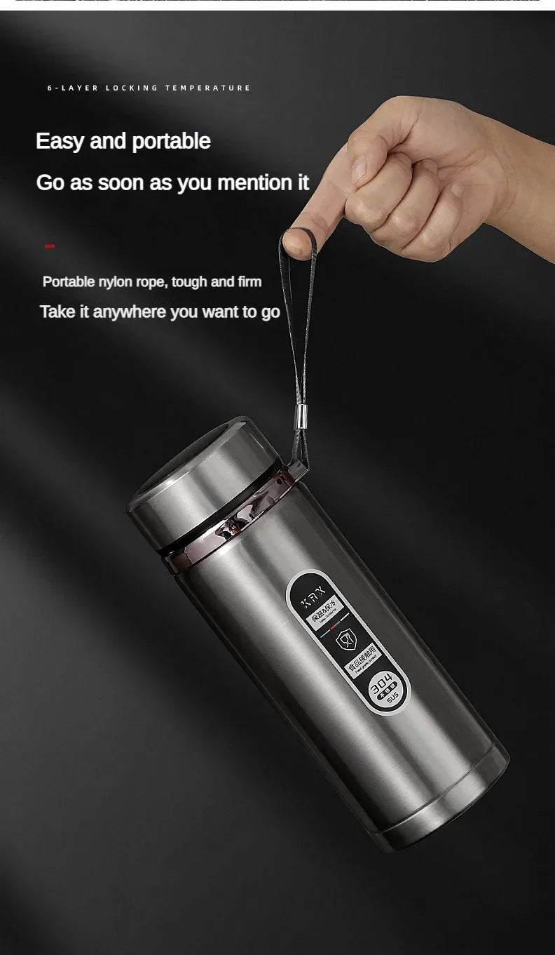 Stainless Steel Thermos Bottle 500ML-1L with LED Temperature Display - SUS304 Vacuum Flask for Tea and Water, Portable Travel Cup