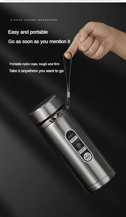 Stainless Steel Thermos Bottle 500ML-1L with LED Temperature Display - SUS304 Vacuum Flask for Tea and Water, Portable Travel Cup