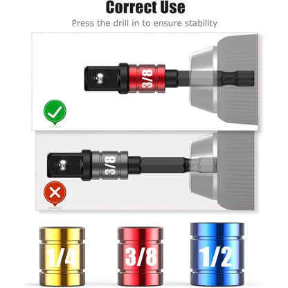 Impact Grade 105 Degree Angle Socket Adapter: Power Hand Tool Part Driver Extension Set - Screwdriver Holder Drill Nut Attachment