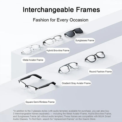 XIAOMI MIJIA Smart Audio Glasses Joyful Edition — Bluetooth 5.2, Detachable Headset, Long Standby, 2h Fast Charge, Anti-Leakage Sound