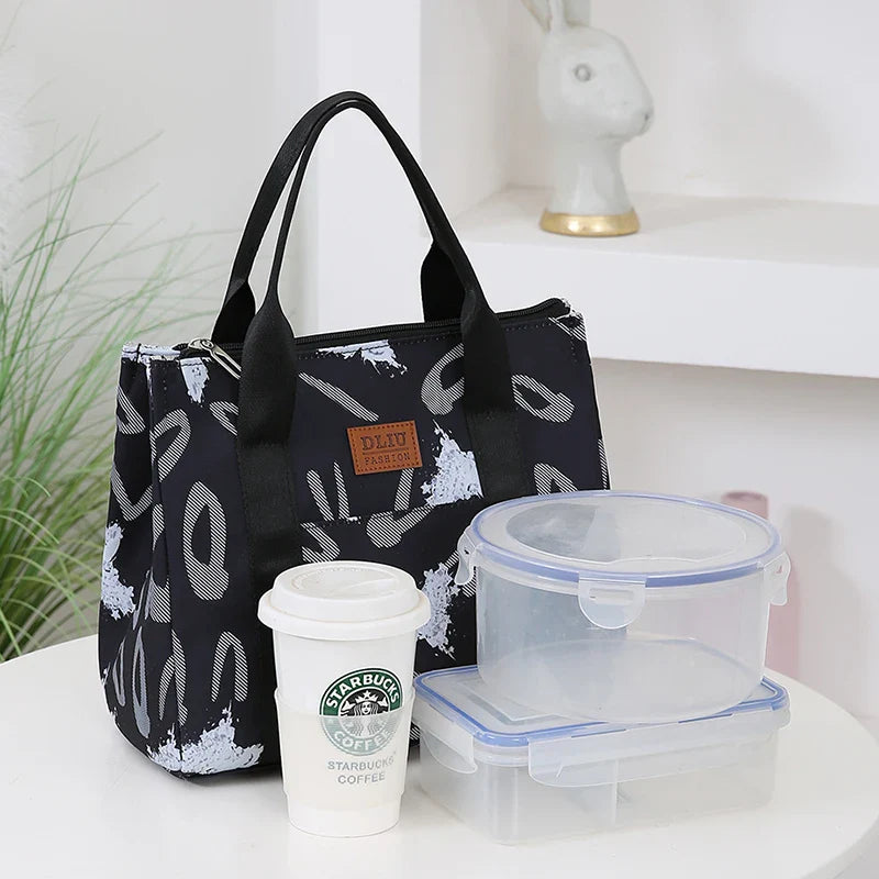 Insulated Commuter Lunch Bag with Storage Pouch — Portable Handbag for Office, Thermal Food Carrier with Meal Box Included