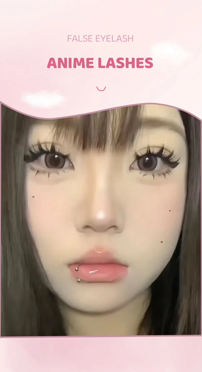DINGSEN 5 Pairs Manga Style False Eyelashes — Soft, Natural, Long Anime Wispy Strip Lashes for Makeup