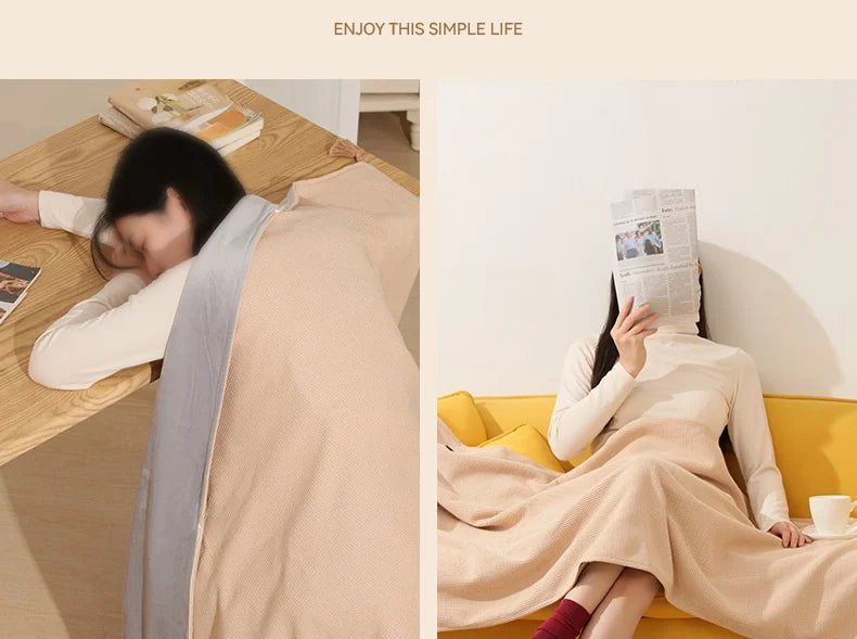 USB Electric Wearable Heated Blanket – Washable Warmer with 3 Adjustable Temperature Levels for Women