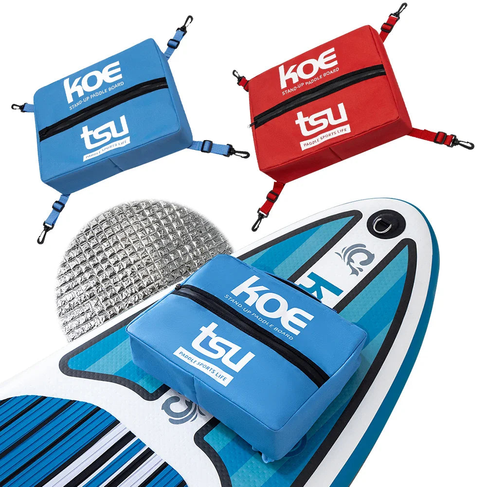 KOETSU Adjustable Paddle Board Storage Bag — Sealed Zipper Deck Cooler & Food Storage for SUP