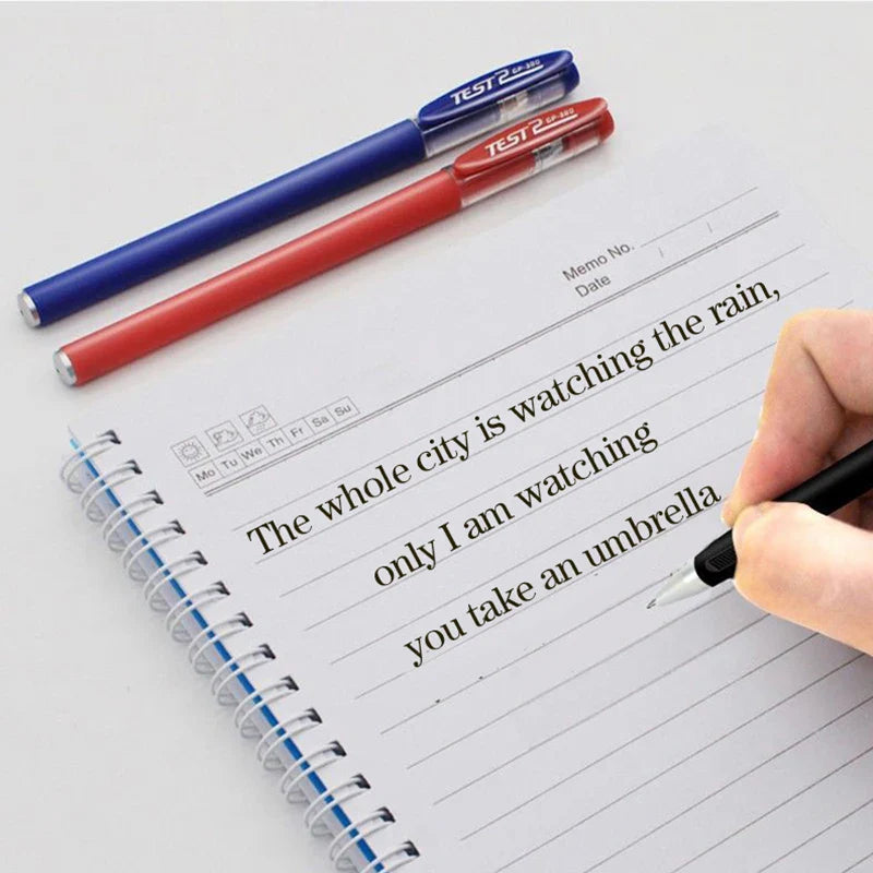 Frosted Gel Pen Set: Black Carbon Signature Pen for Students & Offices - Red and Blue Ink, Examination Special