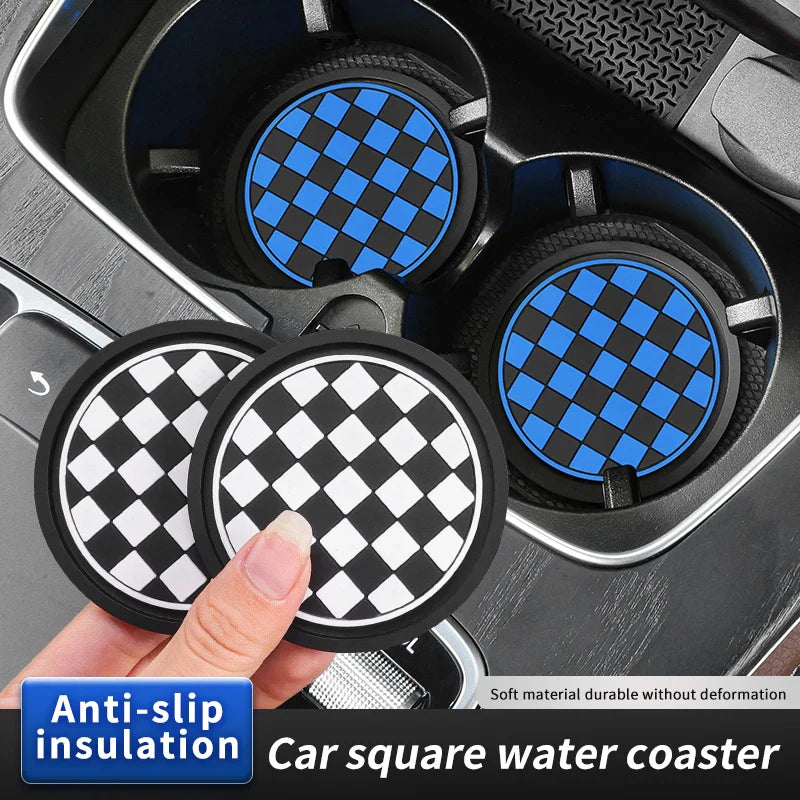2pcs Car Cup Holder Anti-Slip Coasters — Premium PVC Universal Fit, Interior Accessories for Most Vehicles