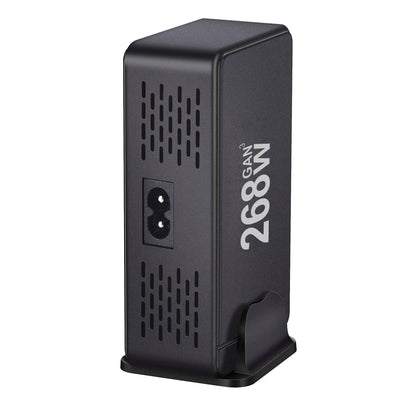 268W Desktop GaN Charger – 8-Port USB Type-C PD Fast Charger with Quick Charge 3.0 for Mobile Devices