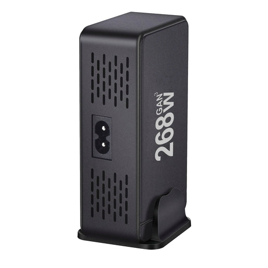 268W Desktop GaN Charger – 8-Port USB Type-C PD Fast Charger with Quick Charge 3.0 for Mobile Devices