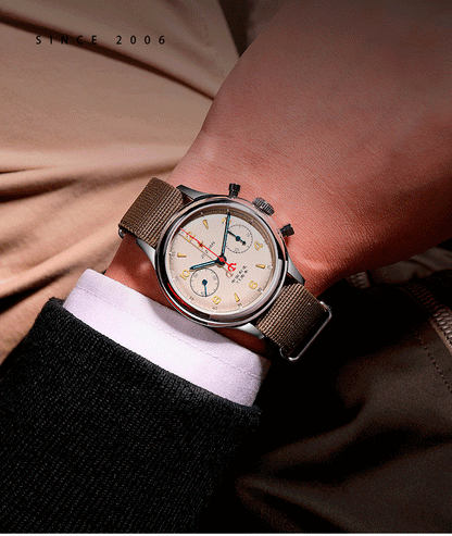 RED STAR 38mm Men's 1963 Chronograph Mechanical Watch – Pilot Air Force Aviation with Seagull ST1901 Movement & Sapphire Glass