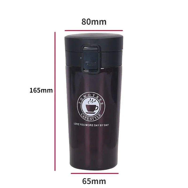 0.5L Thermal Mug - Double Wall 304 Stainless Steel Coffee Cup - Vacuum Flask Thermos Water Bottle - Leak-Proof Tea and Coffee Mug