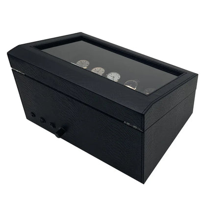 Watch Winder Box – Quiet Motor, USB LED, PU Leather, Variable Speed for Automatic Watches