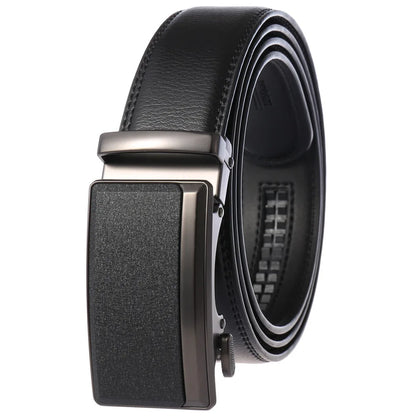 Men’s Cowskin Leather Belt – Luxury Automatic Buckle Designer Style in Black or Brown (3.5cm)