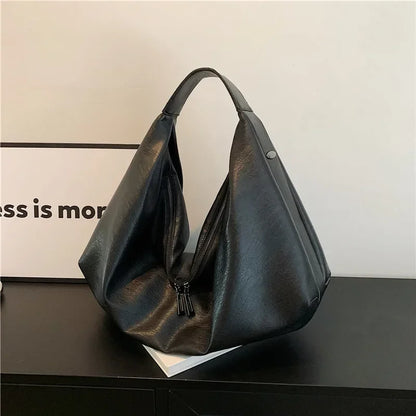 Women’s Large Black Hobo Shoulder Bag – Soft Leather Crossbody Shopper Tote Handbag for Travel & Everyday Use