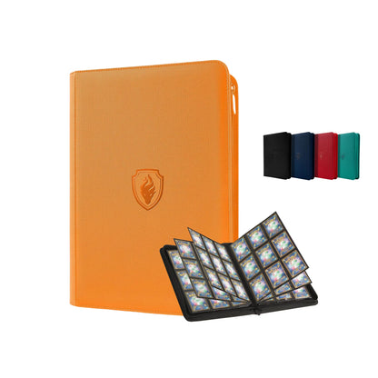 9-Pocket Zipper Card Binder - 360 Trading Card Holder Book, Premium PU Cover, Durable Side Loading Card Binder