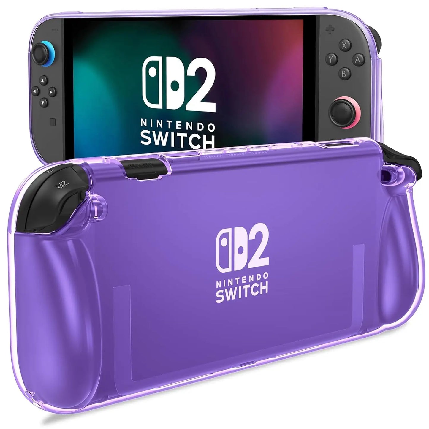 Protective Case Kit for Nintendo Switch 2 (2025) — Clear TPU Cover, Anti-Scratch, Shock-Absorption, Ergonomic Grip Design