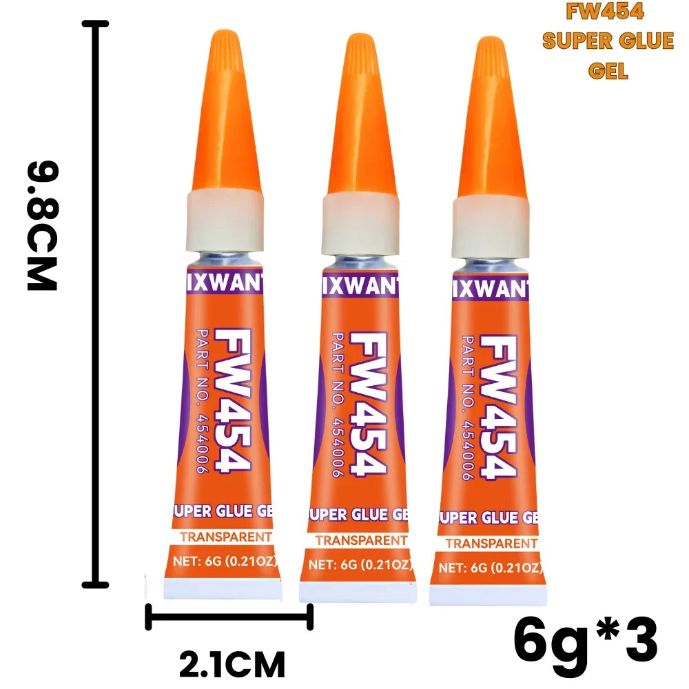 Super Glue Gel - Strong Quick-Dry Waterproof Adhesive for Metal, Plastic, Wood & Ceramic