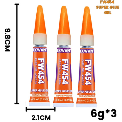 Super Glue Gel - Strong Quick-Dry Waterproof Adhesive for Metal, Plastic, Wood & Ceramic