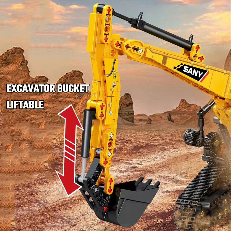 SEMBO 1022pcs Excavator Building Blocks – MOC City Construction Engineering Vehicle Educational Toy for Boys