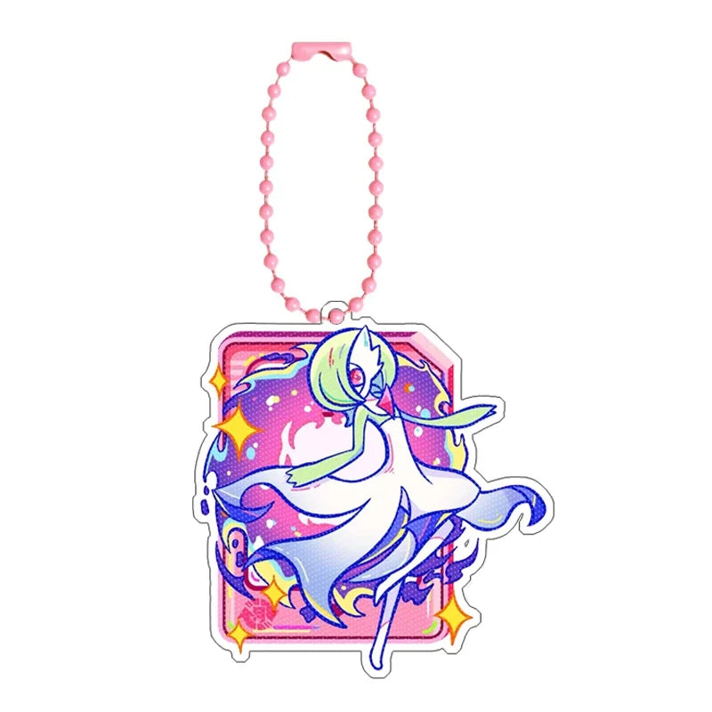 Pokémon Acrylic Keychain Set — Eevee, Pikachu, Gengar & Charizard Cartoon Pendant for Anime, Game Collection & Gift Toys