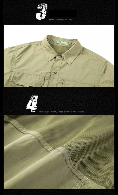 Men's Lightweight Tactical Shirt – Breathable Long Sleeve Outdoor Work Shirt with Sun Protection