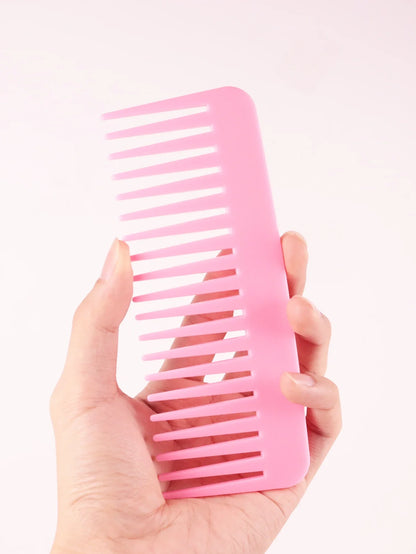 Thick Plastic Heat-Resistant Salon Comb – Anti-Static Long & Wide Tooth Comb for Real Hair Wigs