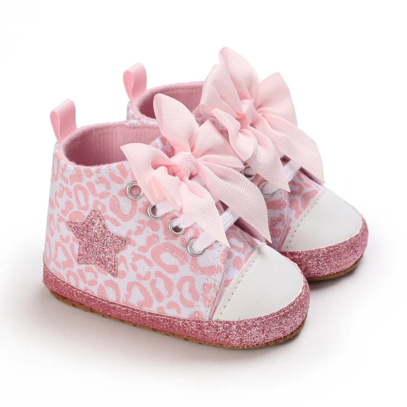 Infant Leopard Print Pre-Walker Shoes - Soft Sole Baby Sneakers for Spring & Autumn, 0–1 Year Daily Footwear