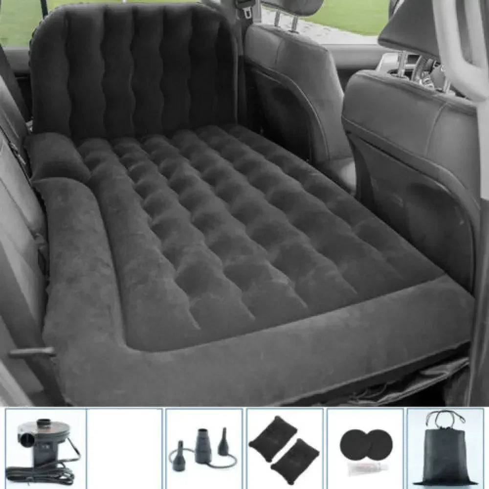 Portable SUV Travel Air Mattress Cushion - Inflatable Car Bed with 2 Pillows, Camping Mattress for Outdoor Adventures