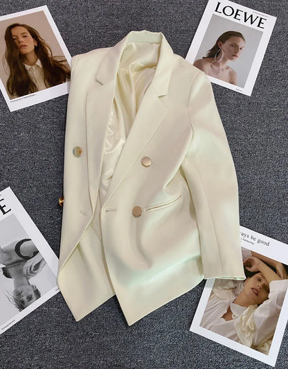 2023 Women's Elegant Single Button Blazer – Slim Fit Long Sleeve Office Jacket for Autumn & Winter