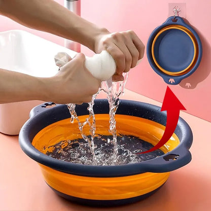 Portable Foldable Plastic Laundry Basin - Travel-Friendly, Safe, and Durable Wash Basin for Bathroom and Household Supplies