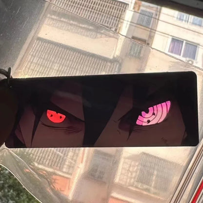 Naruto Acrylic Keychain — Double-Sided Uchiha Itachi Shining Eyes Pendant, Rectangular Backpack Charm, Christmas Gift