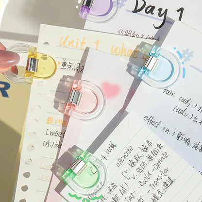 4PCS Multifunctional Mini Page Holder Clips – Multicolor Transparent Paper Clips for Memos, Files, Indexes & Magazines