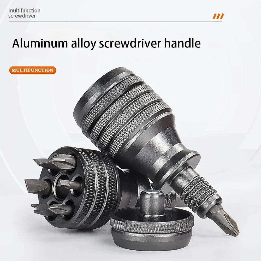 Mini Titanium Screwdriver Set — 7-in-1 Magnetic 1/4" S2 Alloy Steel Drill Bit EDC Repair Tool