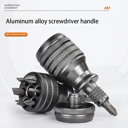 Mini Titanium Screwdriver Set — 7-in-1 Magnetic 1/4" S2 Alloy Steel Drill Bit EDC Repair Tool