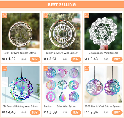 Turkish Devil Eye Wind Spinner – 3D Mirror Reflection Rotating Windchime, Feng Shui Amulet for Hanging Garden Decor